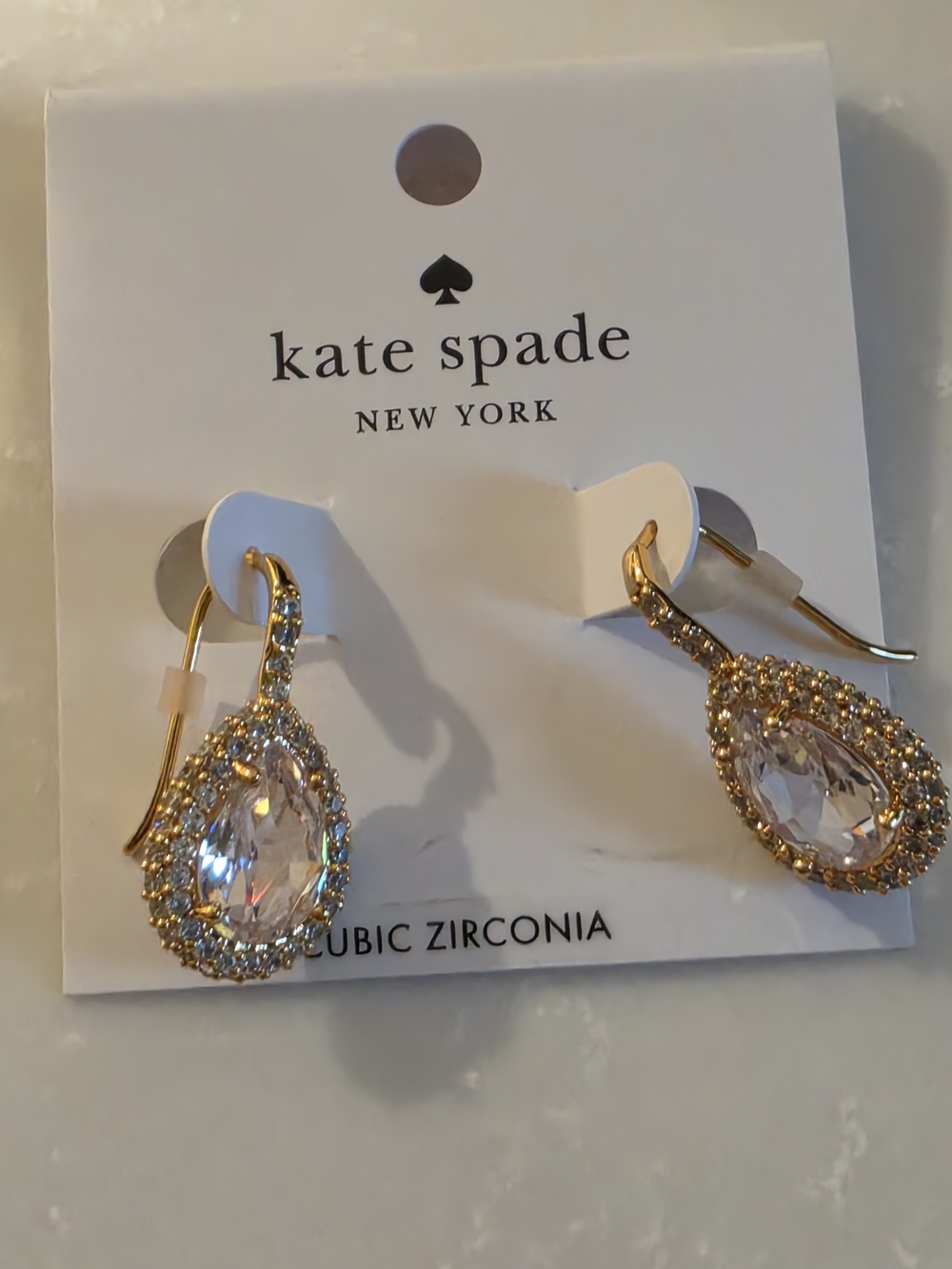 kate spade gold-tone teardrop earrings